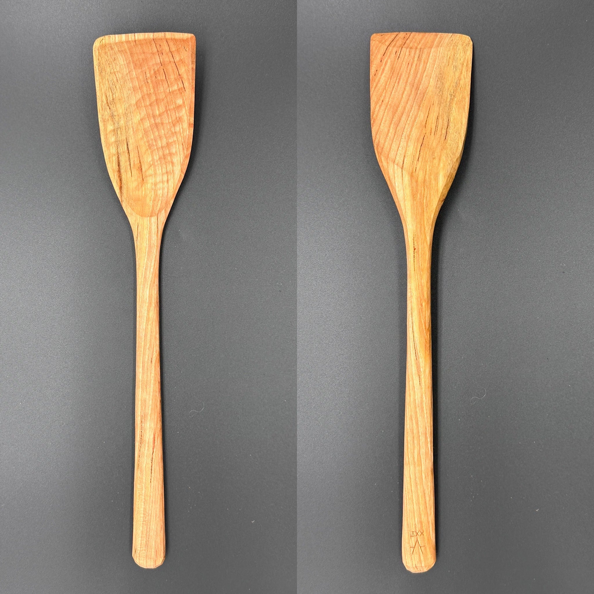 12" neutral cherry cooking spoon