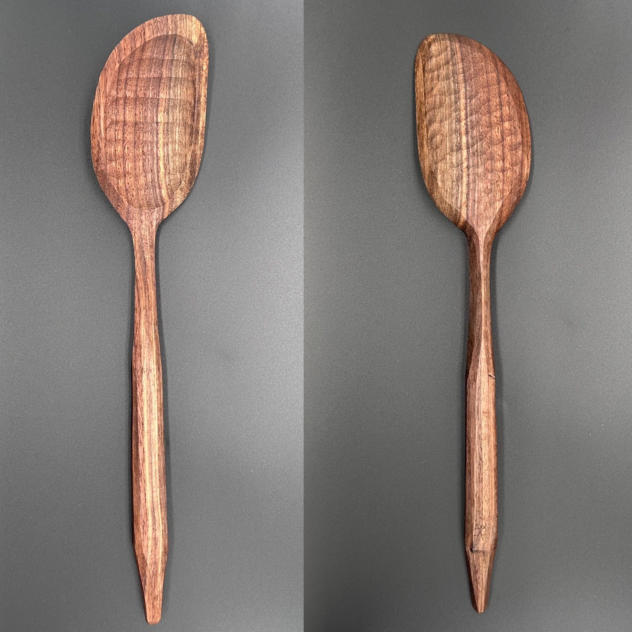 12" right handed walnut cooking spoon