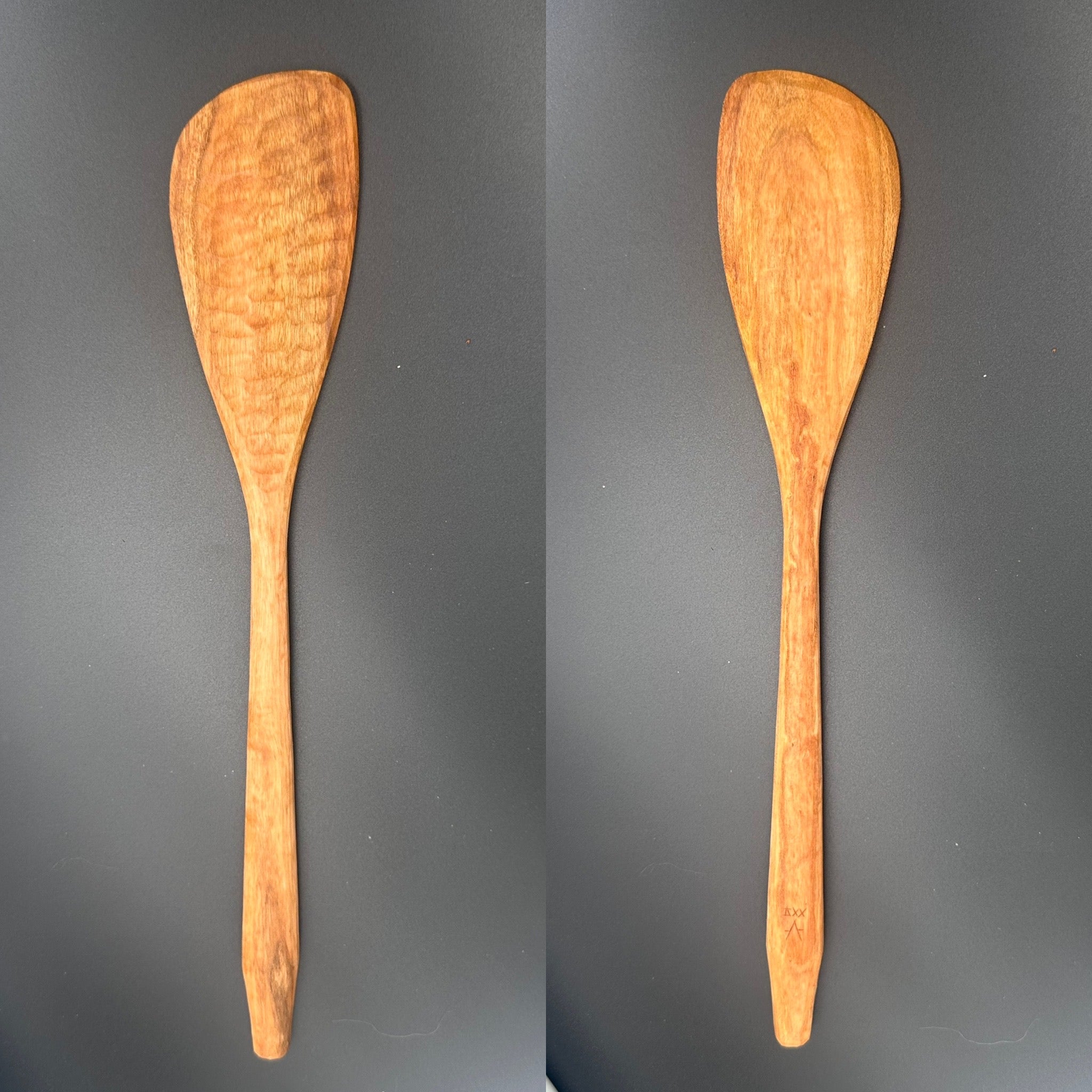 12" right handed peach cooking spoon