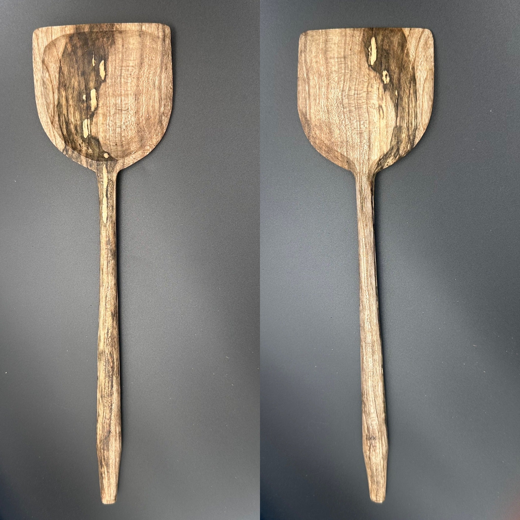12" neutral spalted hackberry cooking spoon