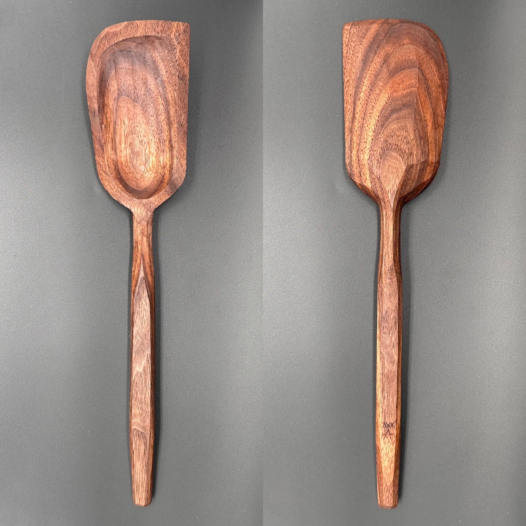 12" premium large right handed walnut cooking spoon