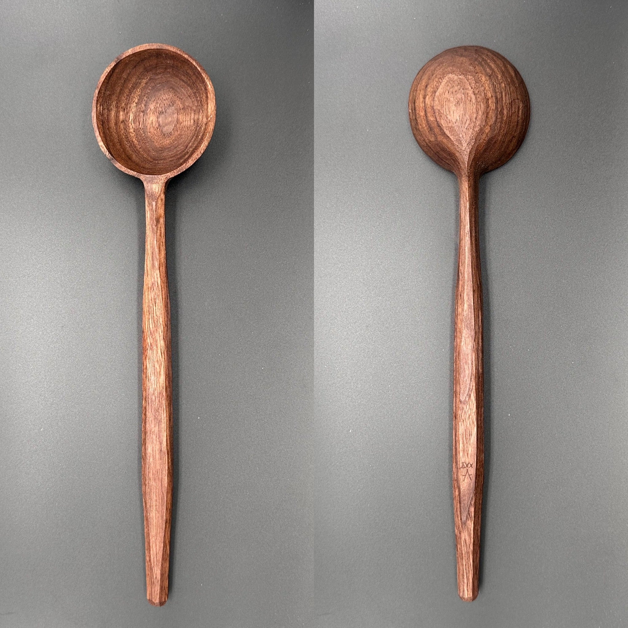 12" small diameter walnut ladel